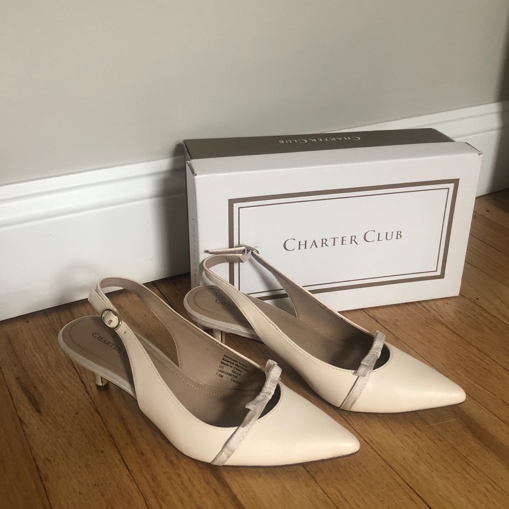 Charter Club “Gilaa2” Kitten Heel Slingback Shoes